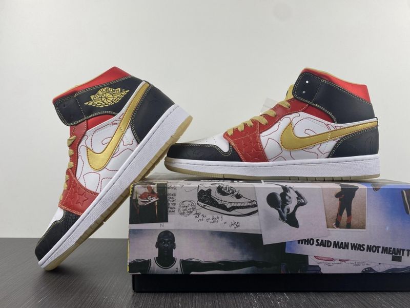Air Jordan 1 Mid XQ White Black Sport Red  DV0576-176