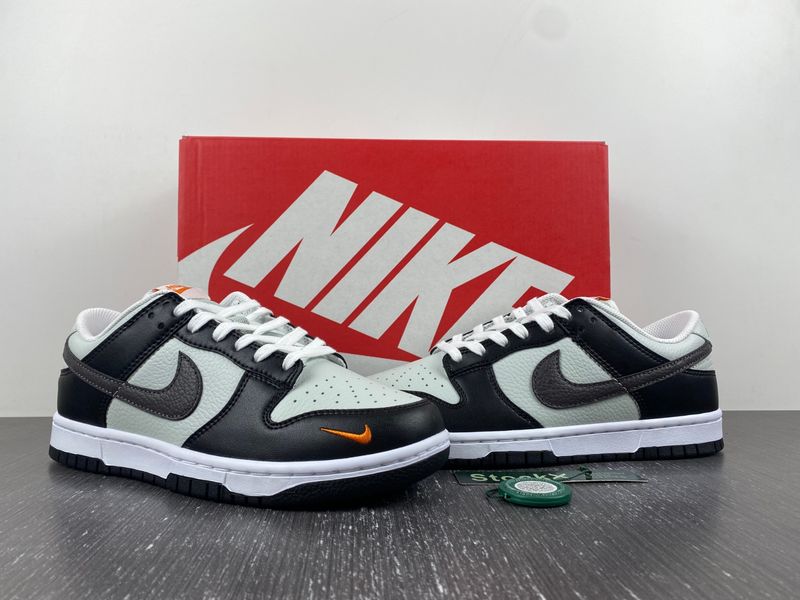 Dunk Low Grey Black Orange Mini Swoosh FN7808-001