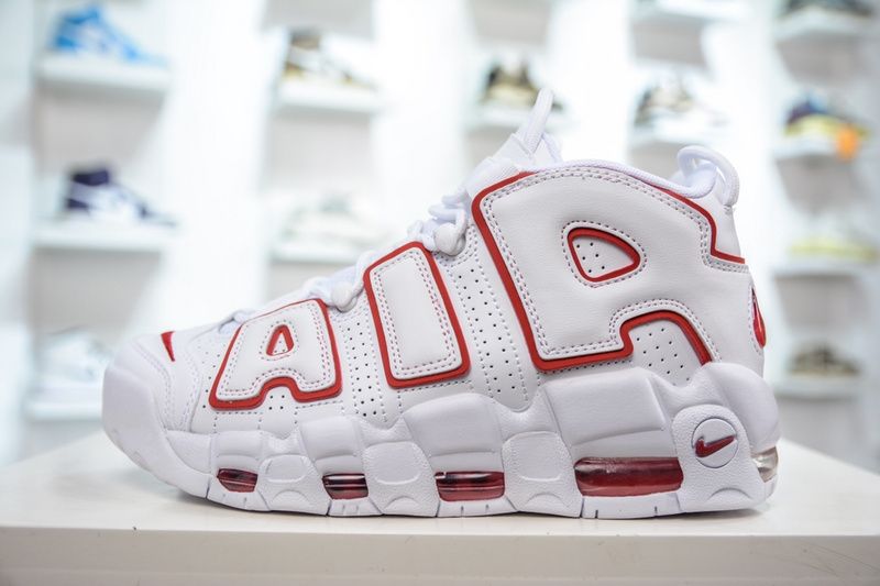 Air More Uptempo White Varsity Red Outline 921948-102