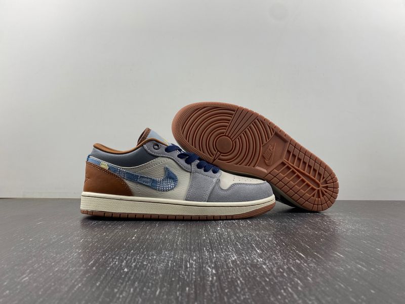 Air Jordan 1 Low SE Phantom Repaired Denim Swoosh FZ5042-041