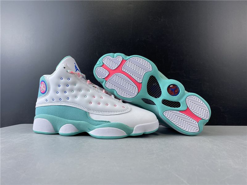 Air Jordan 13 Retro White Soar Green Pink 439358-100