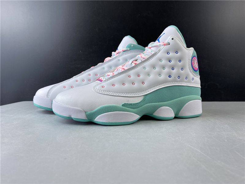 Air Jordan 13 Retro White Soar Green Pink 439358-100