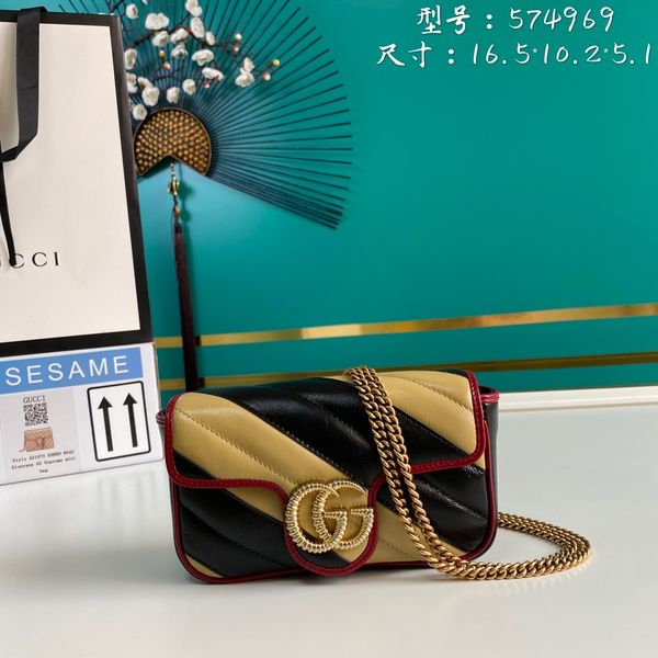 G*ucci Bag Top Quality 16.5*10.2*5.1cm